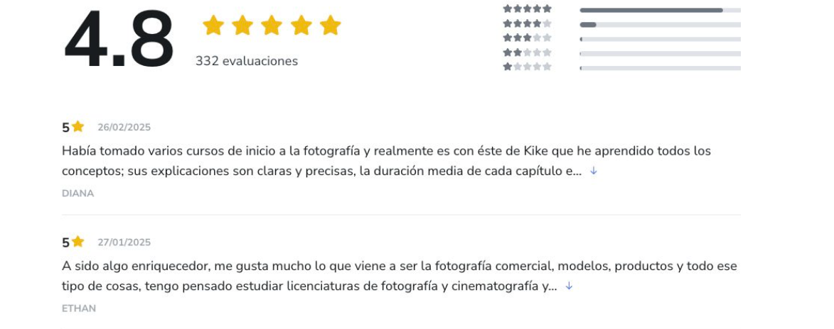 Testimonios del curso de fotografía